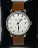 Marc Jacobs Baker White Dial Brown Leather Strap Watch for Women - MBM1265