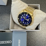Seiko 5 Sports SRPK20 US Special Edition Automatic Men's Watch – Blue Dial & Gold Steel Bracelet