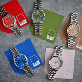 Citizen x Pantone NJ0158-89Z Men's Automatic Watch – Peaceful Green Dial with Silver Steel Strap
