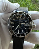 Tag Heuer Aquaracer Calibre 5 Automatic 41mm Black Dial Black Rubber Strap Watch for Men -  WAY211A.FT6151