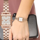 Marc Jacobs Vic Silver Dial Rose Gold Steel Strap Watch for Women - MJ3530