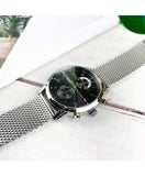 Tommy Hilfiger Kane Black Dial Silver Mesh Bracelet Watch for Men - 1710402