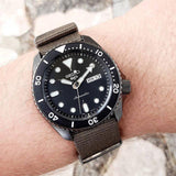 Seiko 5 Sports SRPD65K4 Automatic Men's Watch – Black Dial & Green Nylon Strap