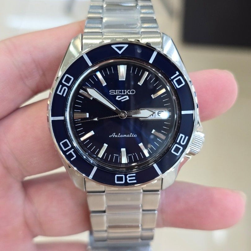 Seiko 5 Sports SRPK97K1 Automatic Men's Watch – Blue Dial & Silver Stainless Steel Bracelet