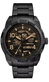 Fossil ME3256 Bronson Automatic Skeleton Men’s Watch – Black Dial & Black Steel Strap