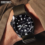 Seiko 5 Sports SRPD65K4 Automatic Men's Watch – Black Dial & Green Nylon Strap