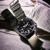 Seiko 5 Sports SRPD65K4 Automatic Men's Watch – Black Dial & Green Nylon Strap