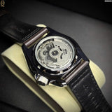 Seiko 5 Sports SSK036K1 SKX GMT Automatic Men's Watch – Mocha Black Dial & Brown Leather Strap