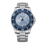 Citizen Mechanical Automatic Blue Dial Silver Steel Strap Watch for Men - NJ0178-81M