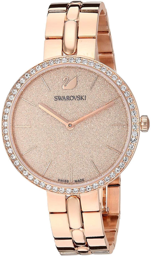 Swarovski Cosmopolitan Diamond Powder Gold Dial Rose Gold Steel Strap Watch for Women - 5517800