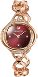 Swarovski 5552783 Crystal Flower Women's Watch – Red Dial & Rose Gold-Tone Steel Strap