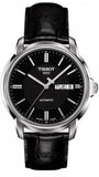 Tissot T065.430.16.051.00 Automatics III Day Date Men's Watch – Black Dial & Black Leather Strap