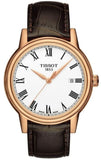Tissot T085.410.36.013.00 T Classic Carson Quartz Men's Watch – White Dial & Brown Leather Strap