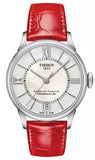 Tissot T099.207.16.118.00 Chemin Des Tourelles Powermatic 80 Women's Watch – Mother of Pearl White Dial & Red Leather Strap