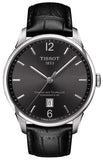 Tissot T099.407.16.447.00 Chemin des Tourelles Powermatic 80 Automatic Men's Watch – Black Dial & Black Leather Strap