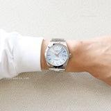 Tissot T127.407.11.351.00 Gentleman Powermatic 80 Silicium Men's Watch – Ice Blue Dial & Silver Steel Strap
