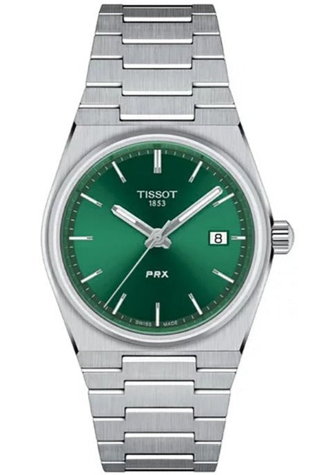 Tissot PRX Green Dial Silver Steel Strap Unisex Watch - T137.210.11.091.00