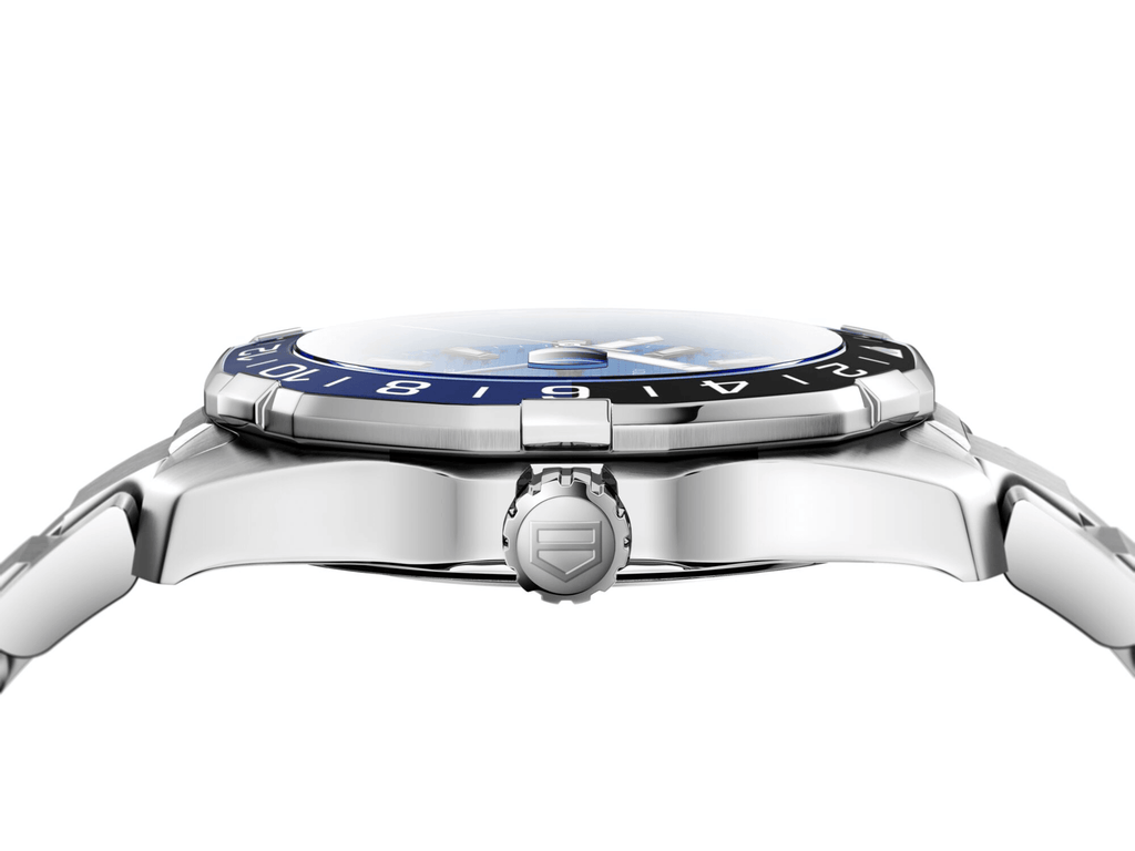 Tag Heuer Aquaracer GMT Calibre 6 Automatic Blue Dial Silver Steel Strap Watch for Men - WAY201T.BA0927