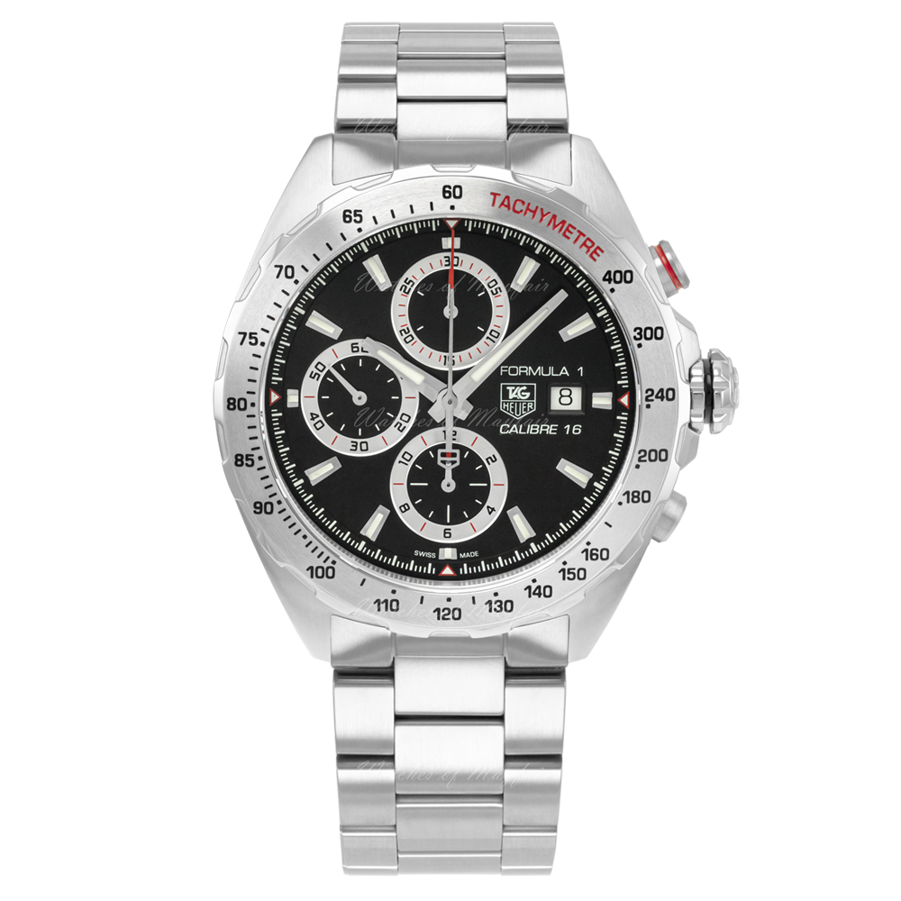 Tag Heuer Formula 1 Calibre 16 Automatic Chronograph Black Dial Silver Steel Strap Watch for Men - CAZ2010.BA0876
