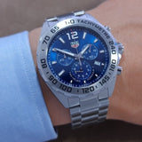 Tag Heuer Formula 1 Chronograph Blue Dial Silver Steel Strap Watch for Men - CAZ101K.BA0842
