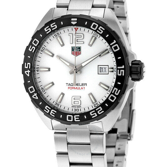 Tag Heuer Formula 1 White Dial Silver Steel Strap Watch for Men - WAZ1111.BA0875