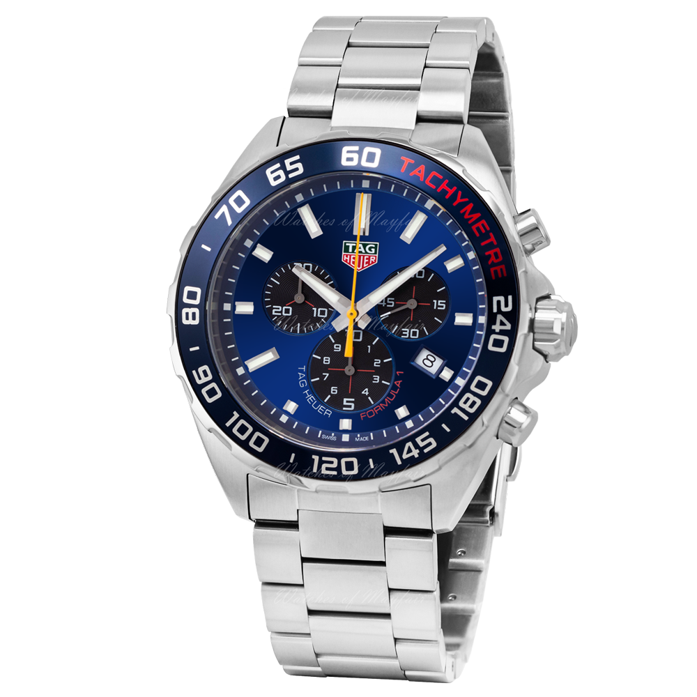 Tag Heuer Formula 1 Red Bull Racing Chronograph Blue Dial Silver Steel Strap Watch for Men - CAZ101AK.BA0842