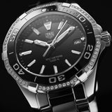 Tag Heuer Aquaracer Quartz Diamonds Black Dial Two Tone Steel Strap Watch for Women - WAY131G.BA0913