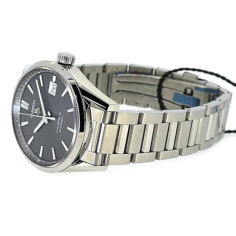Tag Heuer Carrera Automatic Black Dial Silver Steel Strap Watch for Men - WAR211A.BA0782