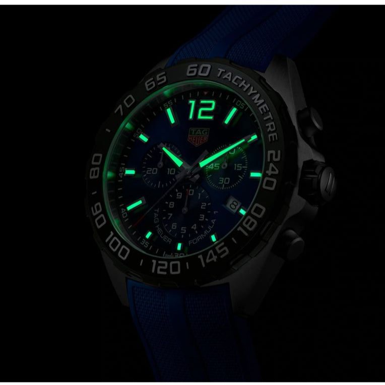 Tag Heuer Formula 1 Chronograph Men's Watch CAZ101AV.FT8077 – Blue Dial with Blue Rubber Strap