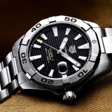 Tag Heuer Aquaracer Automatic Calibre 5 Men's Watch WBD2110.BA0928 – Black Dial with Silver Steel Strap