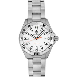Tag Heuer Aquaracer Quartz White Dial Silver Steel Strap Watch for Men - WBD1111.BA0928