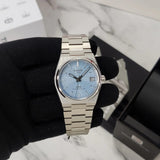 Tissot T137.207.11.351.00 PRX Powermatic 80 Men's Watch – Ice Blue Dial & Silver Steel Strap