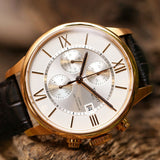 Tissot T099.427.36.038.00 Des Tourelles Chronograph Men's Watch – Silver Dial & Brown Leather Strap