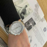 Tissot PR 100 Sport Chic Chronograph Diamonds Mother of Pearl Dial Silver Steel Strap Watch for Women - T101.917.11.116.00