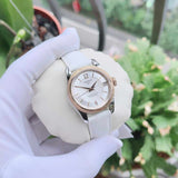Tissot T108.208.26.117.00 T-Classic Powermatic 80 Women's Watch – Mother of Pearl Silver Dial & White Leather Strap