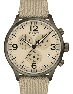 Tissot Chrono XL Beige Diag Beige NATO Strap Watch For Men - T116.617.37.267.01