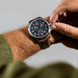 Tissot Chrono XL Vintage Blue Dial Brown Leather Strap Watch For Men - T116.617.16.042.00