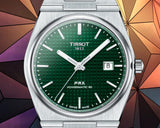 Tissot PRX Powermatic 80 Green Dial Silver Steel Strap Watch For Men - T137.407.11.091.00