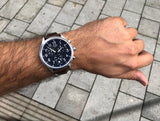 Tissot Chrono XL Vintage Blue Dial Brown Leather Strap Watch For Men - T116.617.16.042.00