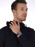 Tommy Hilfiger Parker Chronograph Blue Dial Brown Leather Strap Watch For Men - 1791837