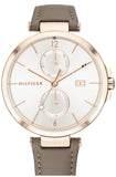 Tommy Hilfiger 1782125 Angela Quartz Women's Watch – Silver Dial & Brown Leather Strap