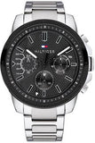 Tommy Hilfiger 1791564 Iconic Quartz Men's Watch – Black Dial & Silver Steel Bracelet