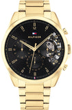 Tommy Hilfiger 1710447 Baker Chronograph Men's Watch – Black Dial & Gold Steel Strap