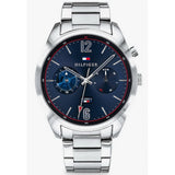 Tommy Hilfiger Deacan Blue Dial Silver Steel Strap Watch for Men - 1791551