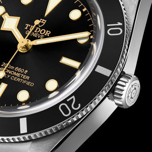 Tudor Black Bay 54 Black Dial Silver Steel Strap Watch for Men - M79000N-0001