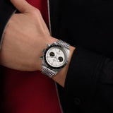 Tudor Black Bay Chrono Silver Dial Silver Steel Strap Watch for Men - M79360N-0014
