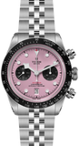 Tudor Black Bay Chrono Pink Dial Silver Steel Strap Watch for Men - M79360N-0019