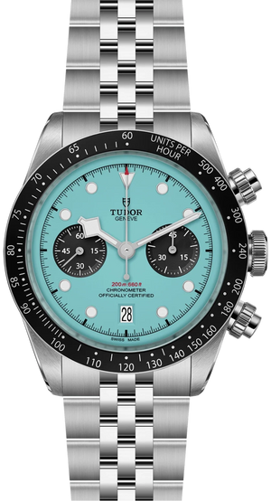 Tudor Black Bay Chrono Blue Dial Silver Steel Strap Watch for Men - M79360N-0024