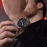 Tudor Black Bay Black Dial Silver Steel Strap Watch for Men - M7941A1A0NU-0003