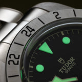 Tudor Black Bay Pro Black Dial Silver Steel Strap Watch for Men - M79470-0001